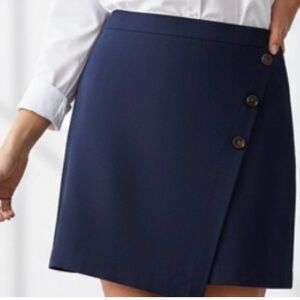 Banana Republic Navy Mini Skirt with Button Detail